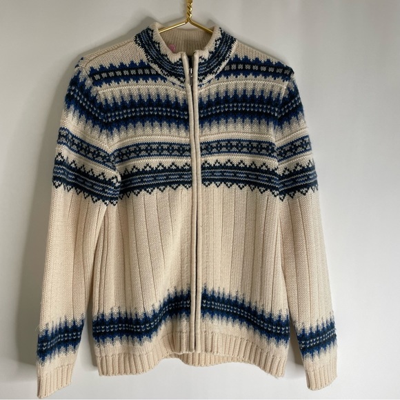 Vintage Womens Lands Full Zip Sweater Jacket 100% Nordic Wool Size Small - Picture 2 of 10